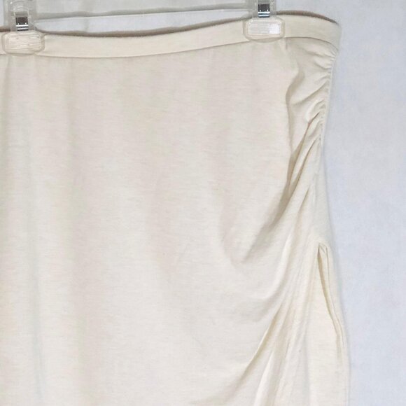 Nin skirt ivory cotton blend high low wrap elastic waist size extra large READ - Picture 2 of 9